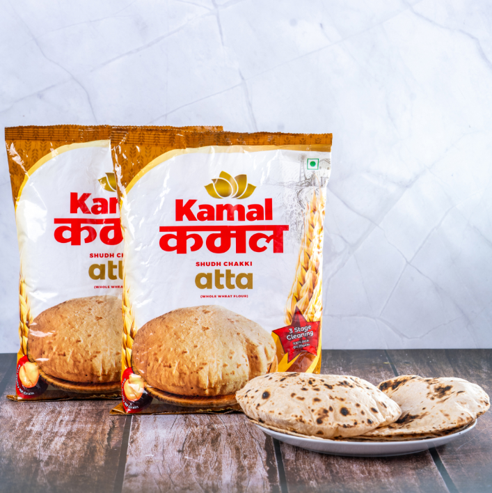 Kamal Shudh Chakki Atta bag — side packaging detail